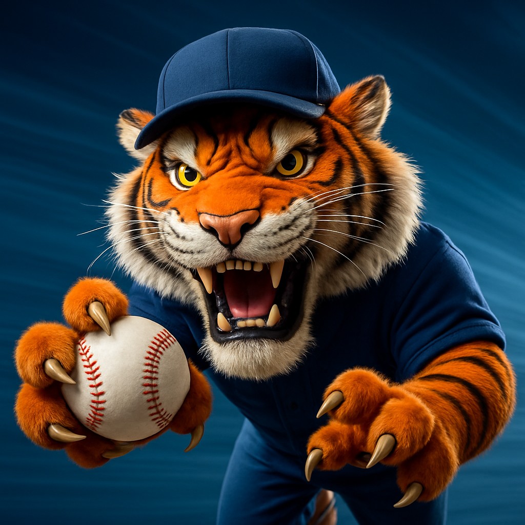 একটি হাসিখুশি বাঘের বাচ্চা ইউনিফর্ম পরা, তার পায়ে থাকা একটি বল ধরে cx login এ ক্রিকেট-গেমিংকে প্রতীক হিসেবে প্রকাশ করে